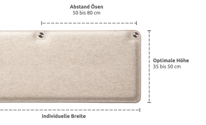 Wandkissen aus Filz Masse und Details