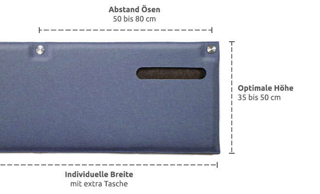 Wandkissen aus Filz Masse und Details