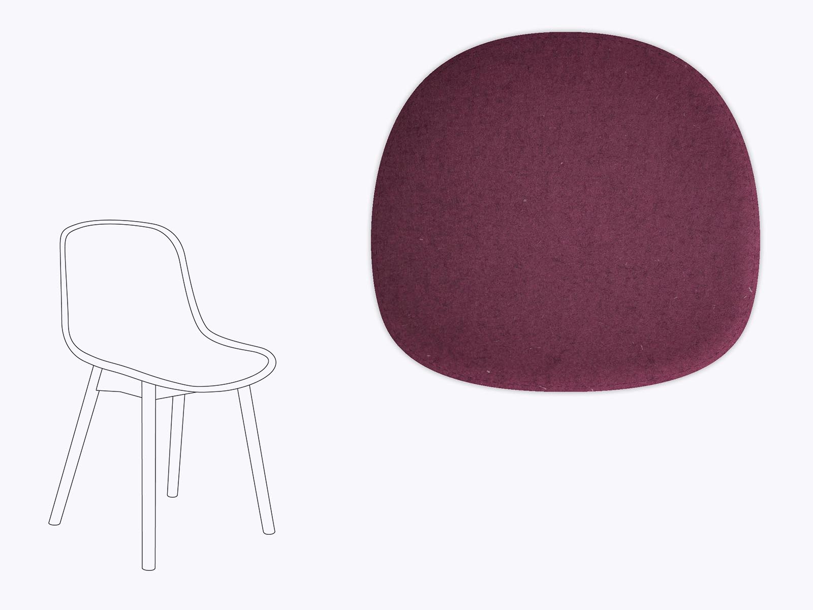 Sitzkissen aus Filz für HAY Neu 13 Chair