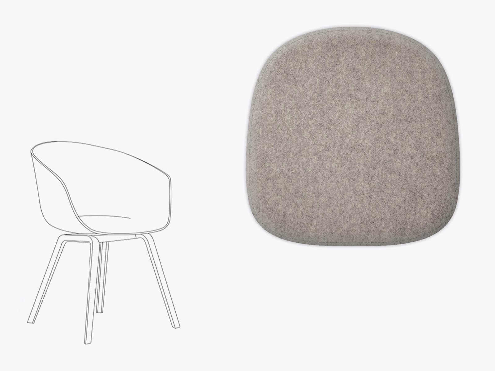 Sitzkissen für HAY about a chair aus Filz