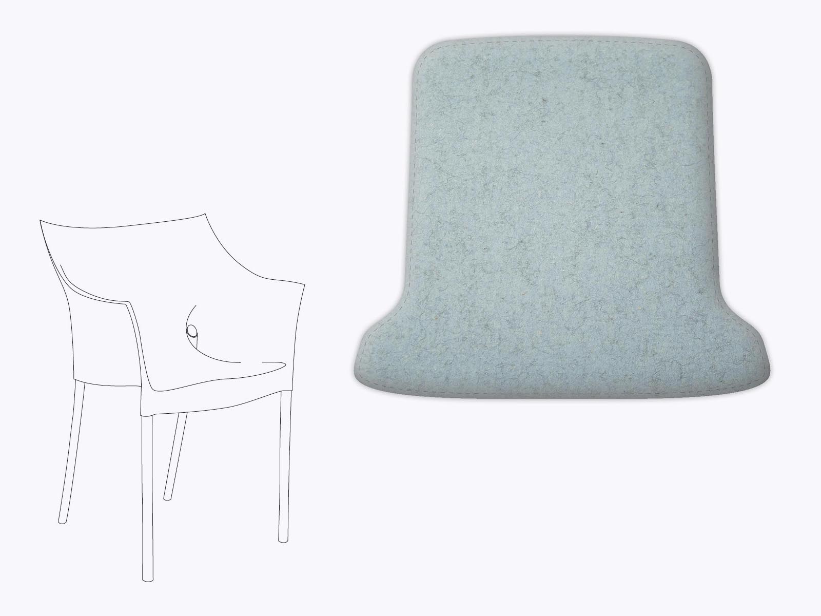 Sitzkissen für Dr No von Kartell aus Filz