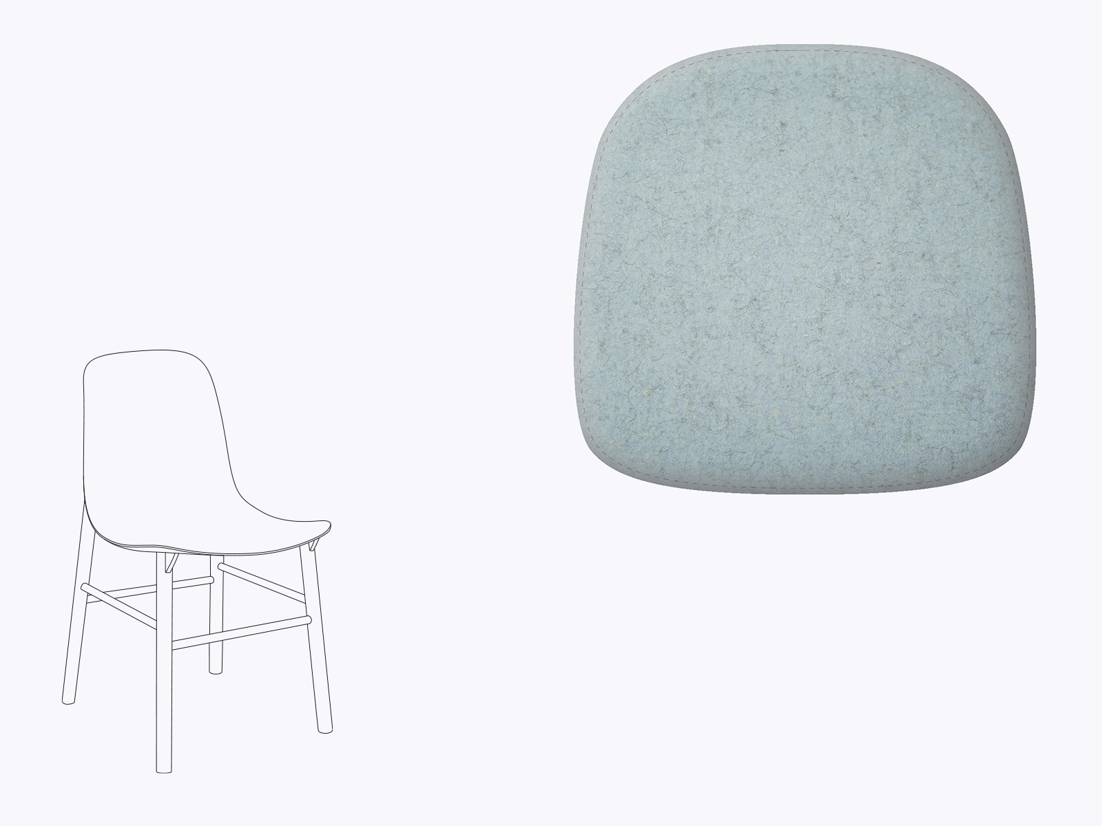 Sitzkissen aus Filz Kristalia Sharky Chair