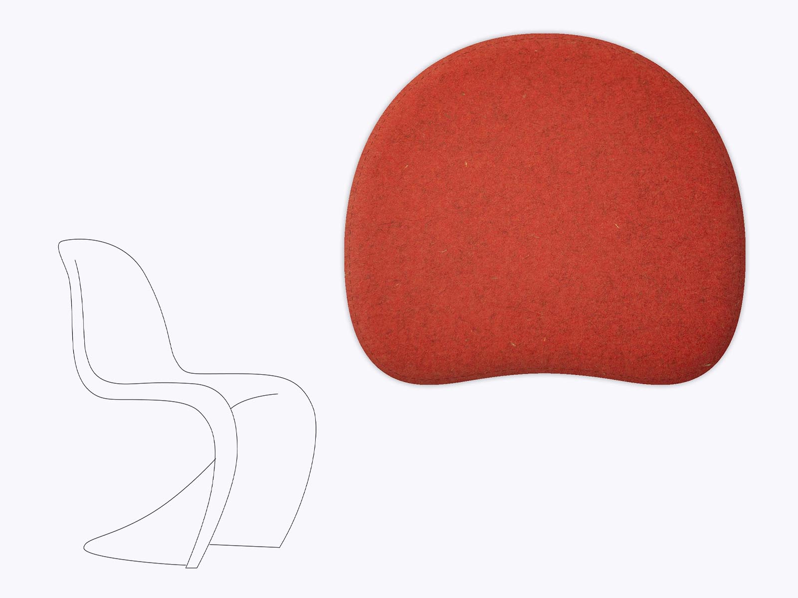 Sitzkissen Panton Chair aus Filz