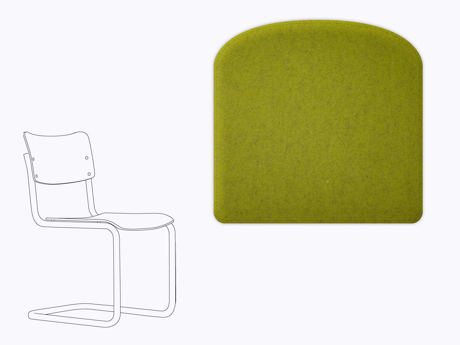 Sitzkissen Thonet S43 aus Filz