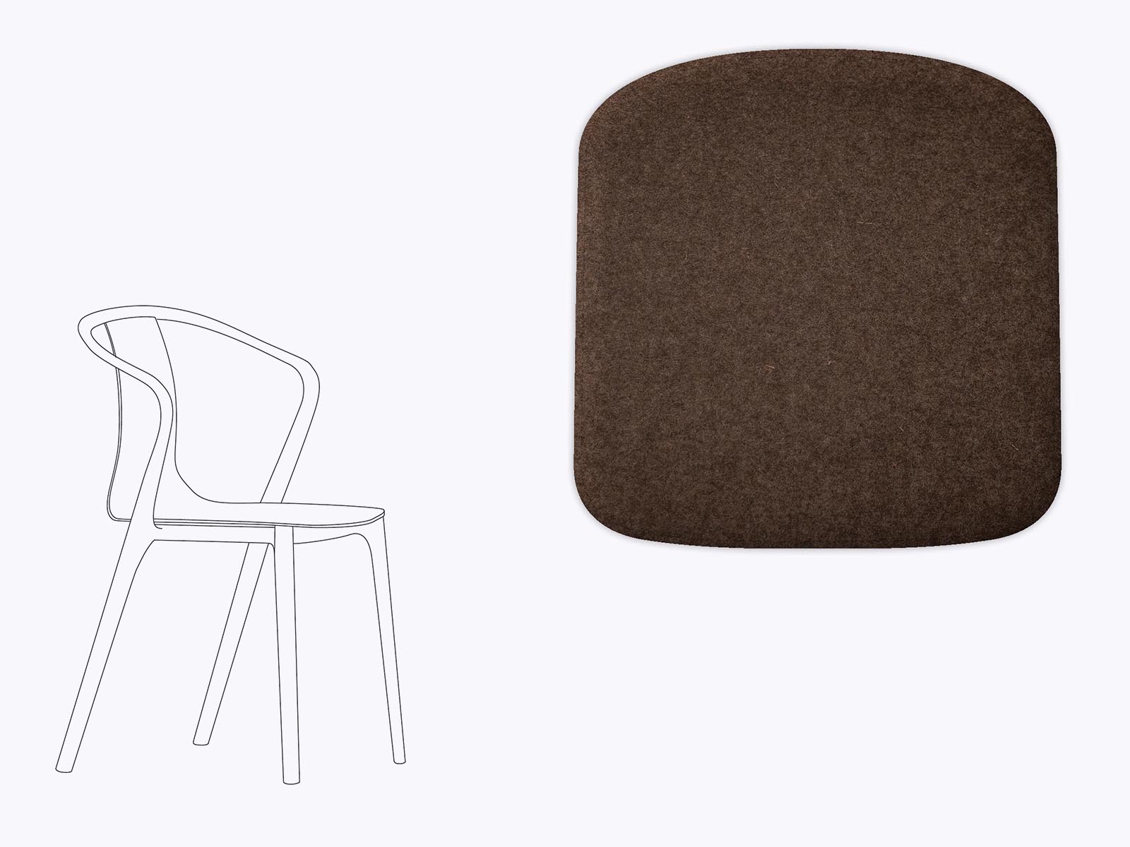 Sitzkissen aus Filz Vitra Belleville