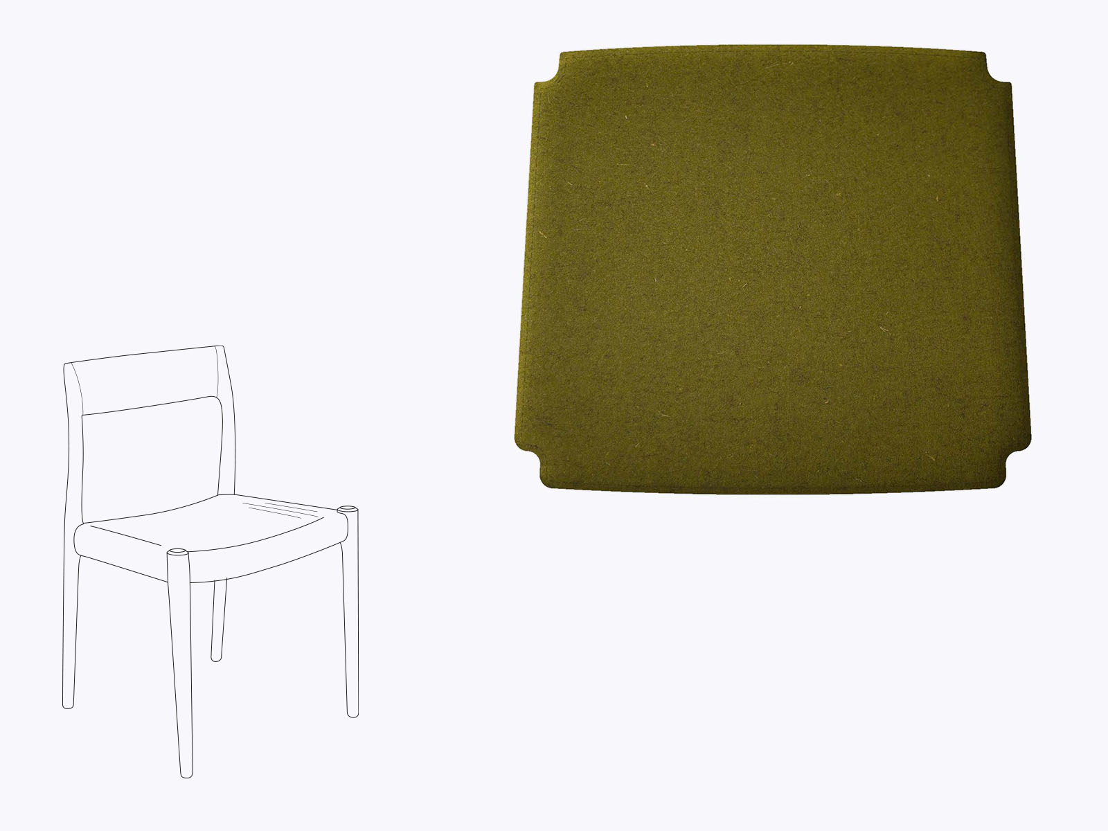 Sitzkissen aus Filz BoConcept Adelaide