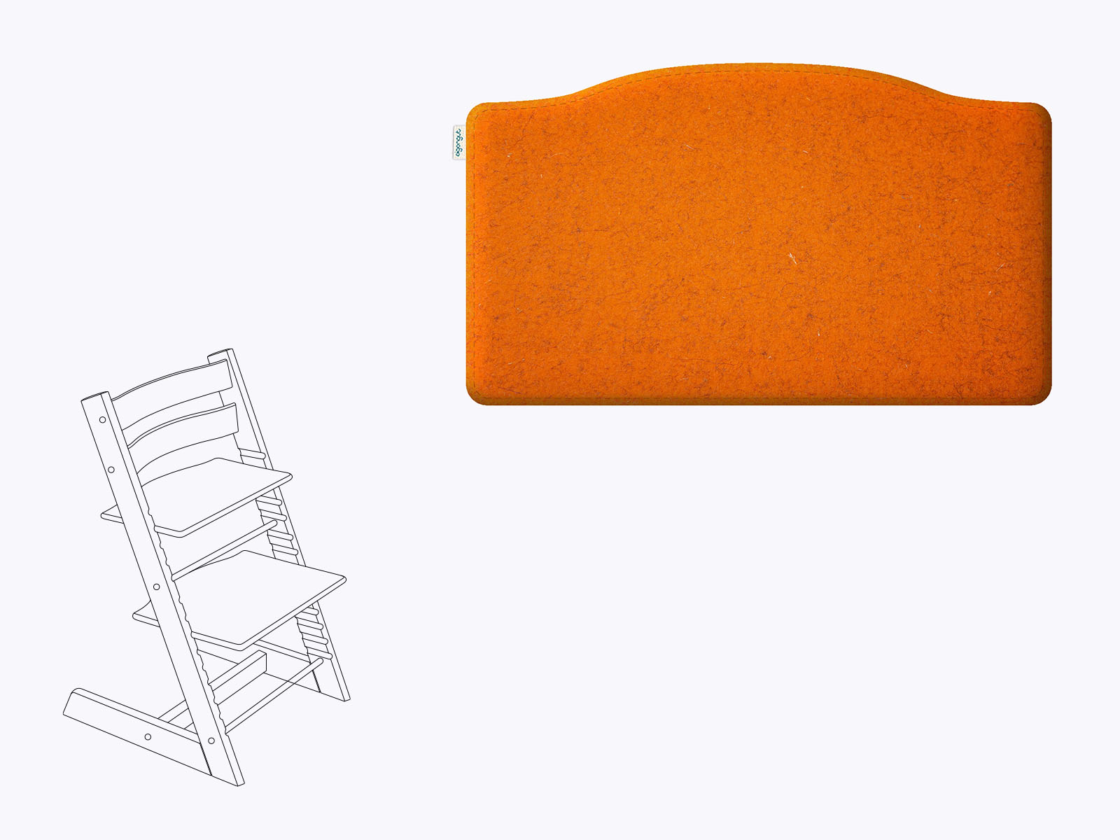 Sitzkissen aus Filz passend für STOKKE Tripp Trapp Farbe kürbis
