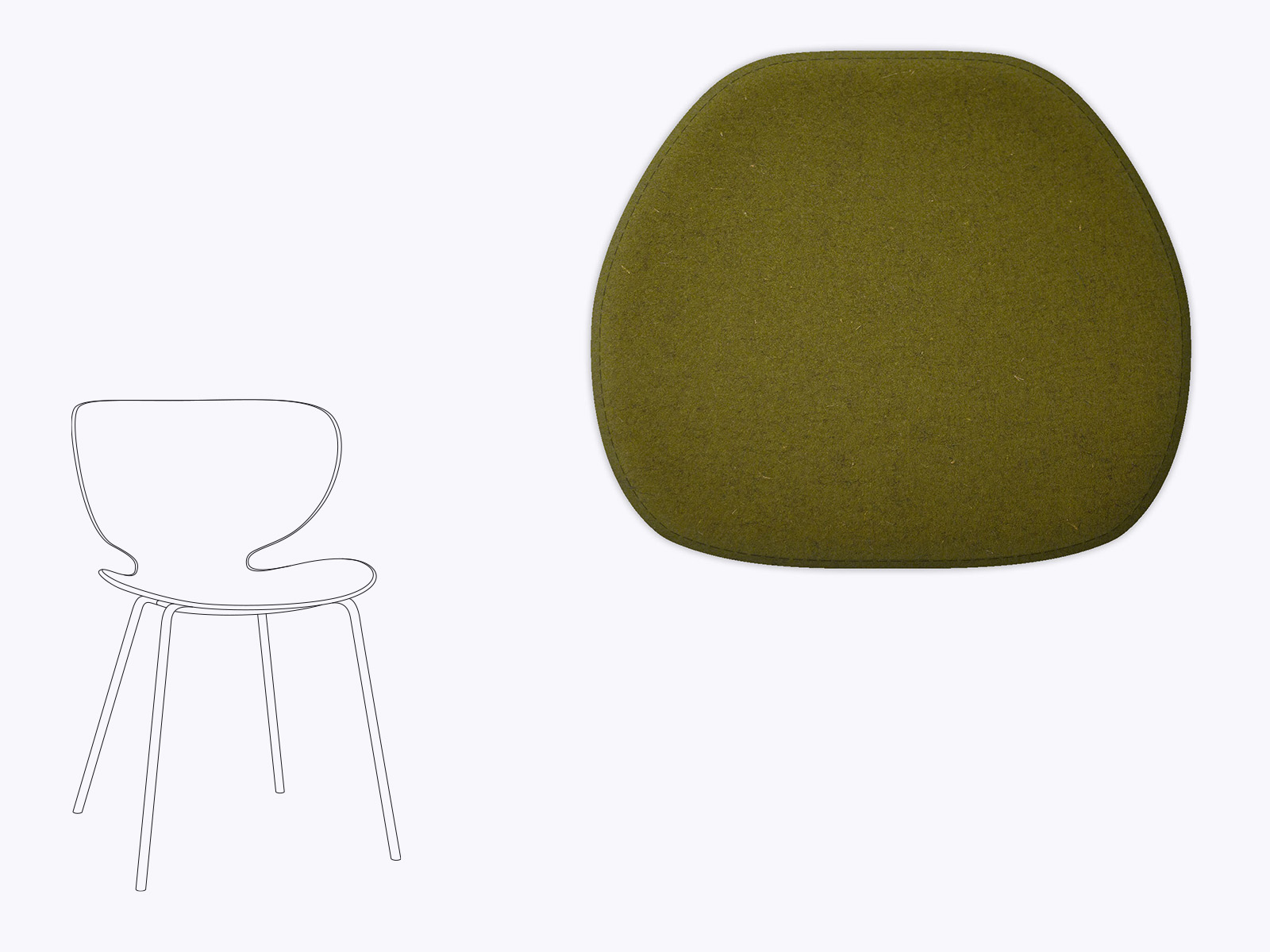 Sitzkissen aus Filz BoConcept Adelaide