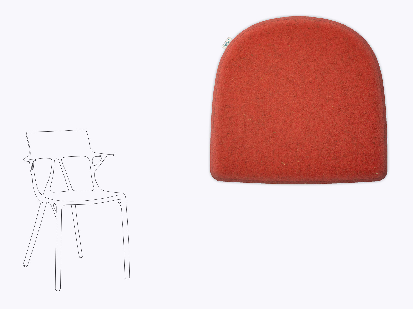 Sitzkissen aus Filz passend für Kartell A.I.