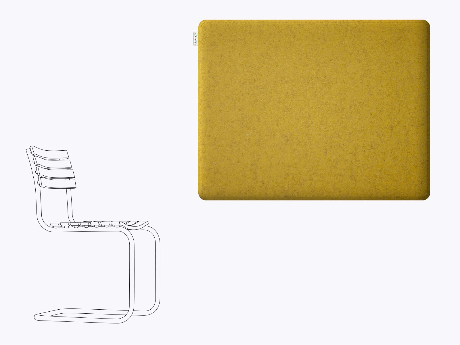 Sitzkissen aus Filz passend für Thonet S40 Outdoor in senf