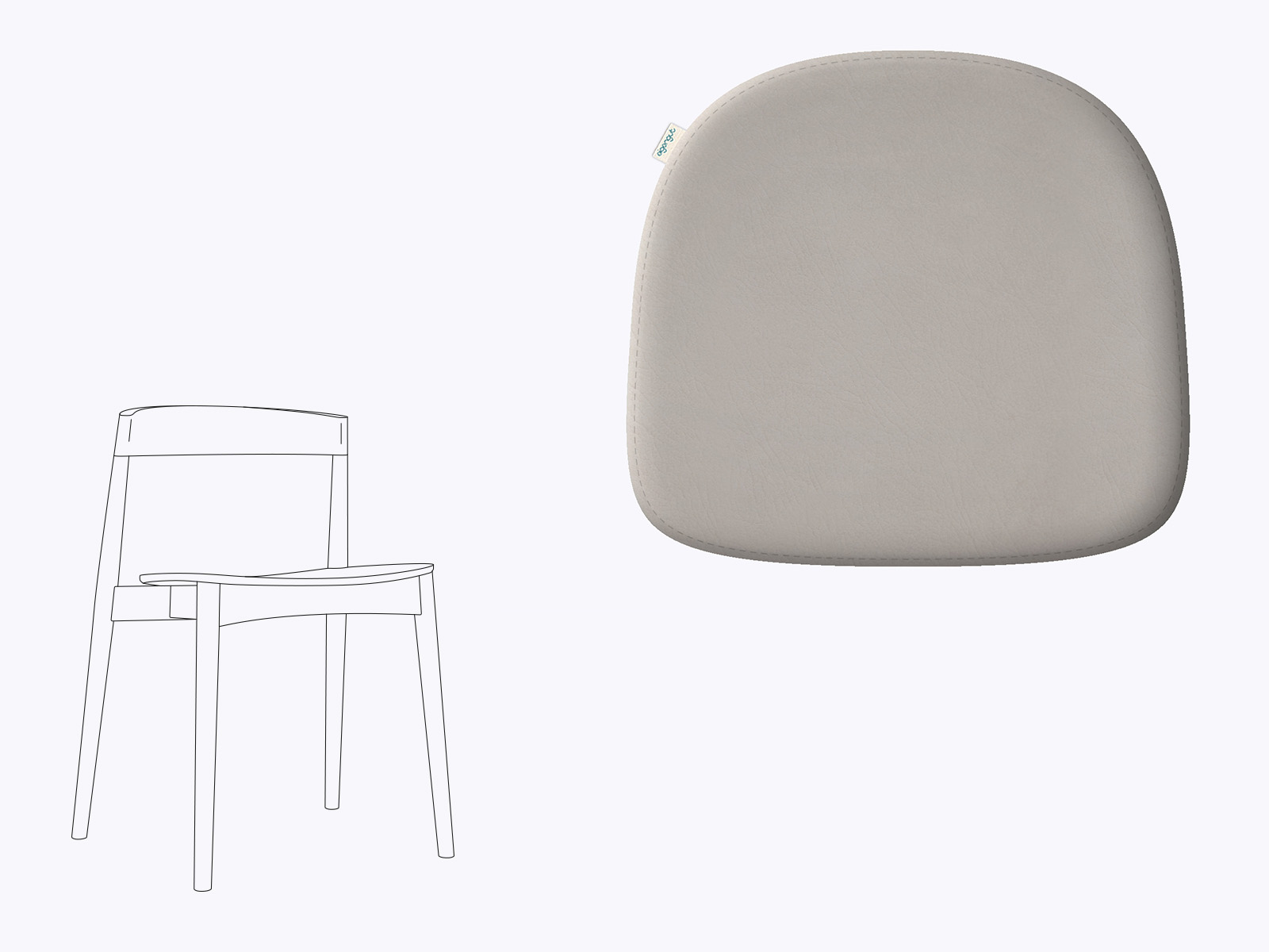 Sitzkissen aus Filz und Leder passend für MDF Italia Flow Slim