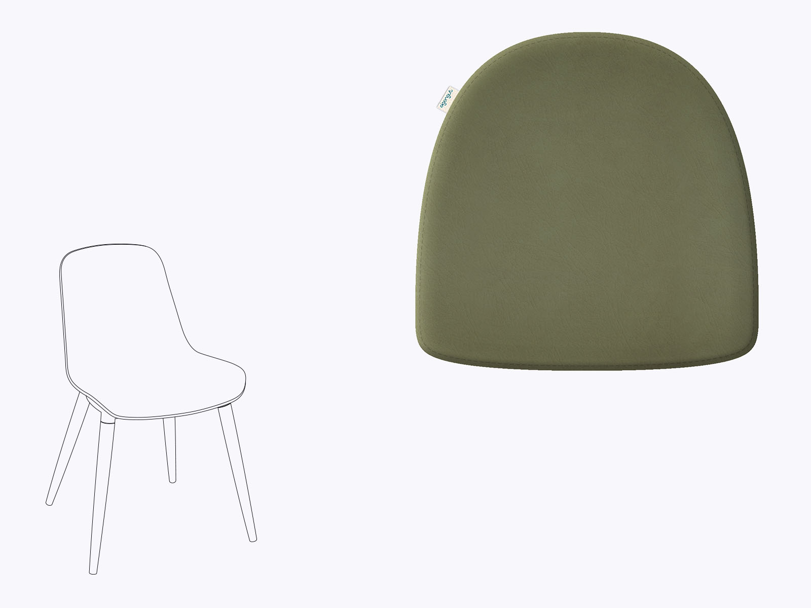Sitzkissen aus Filz und Leder passend für Ikea Grönsta Farbe schilf
