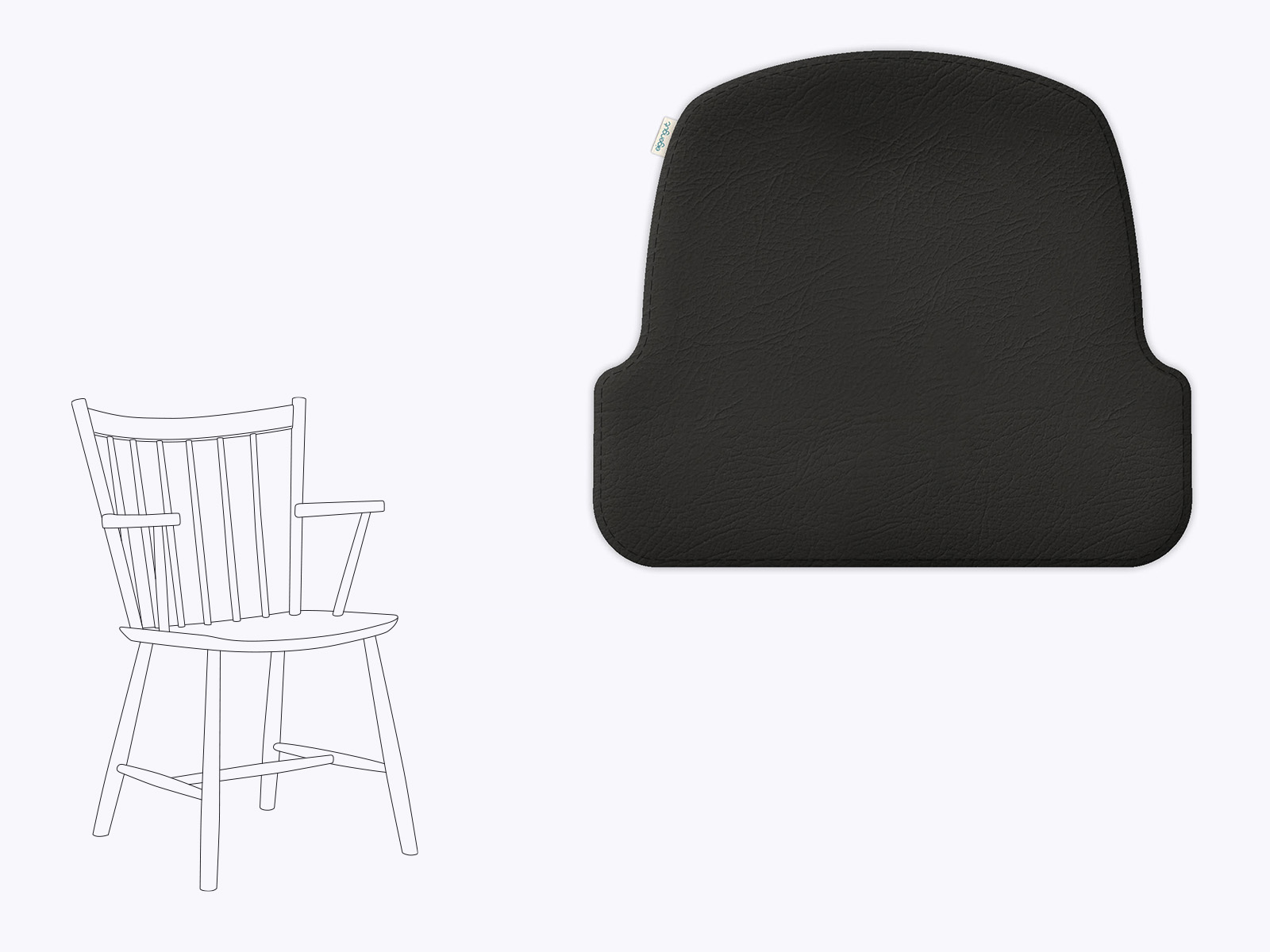 Sitzkissen aus Filz und recyceltem Leder