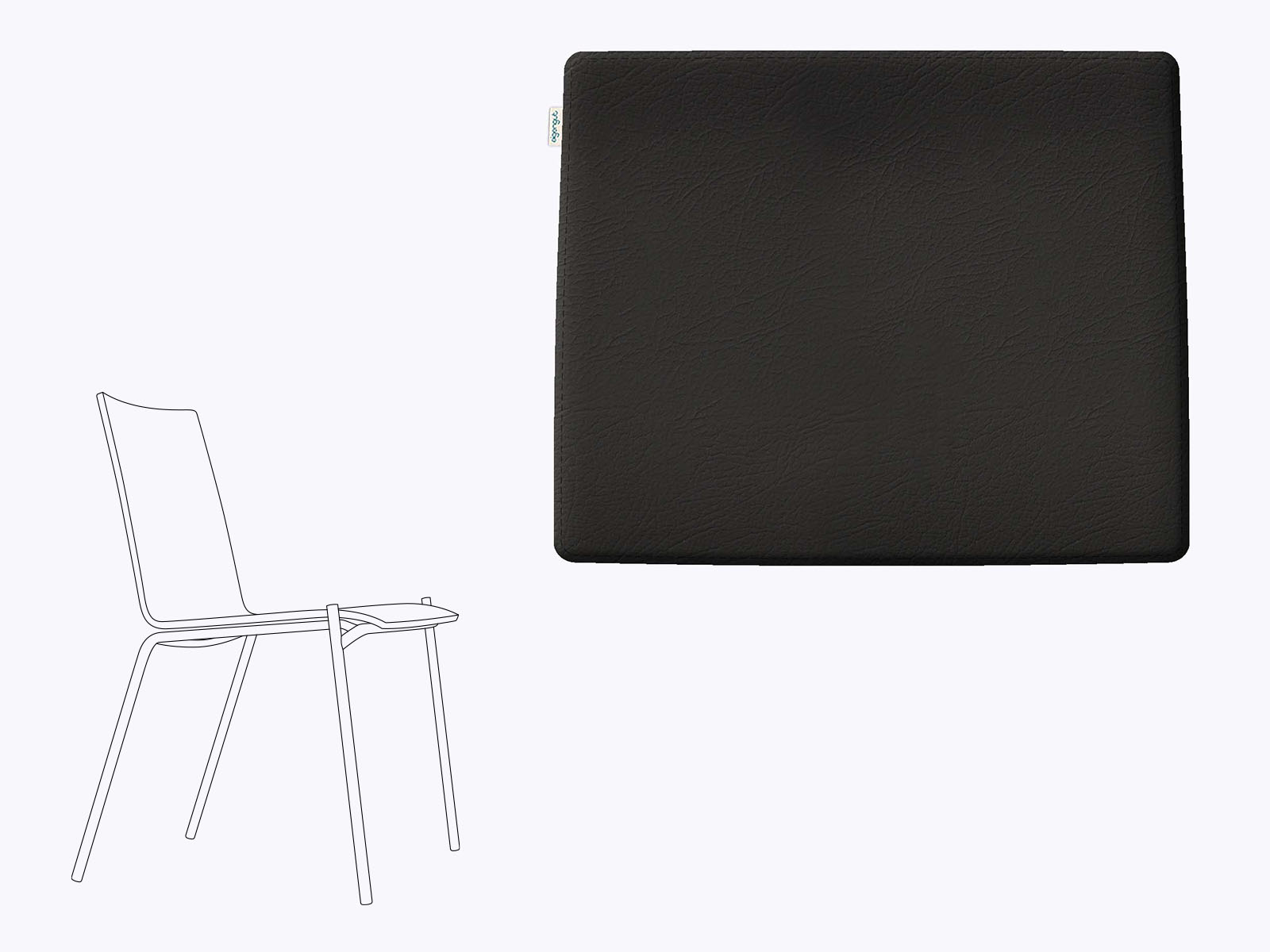 Sitzkissen aus Filz und Leder passend für Thonet S162/S163/S182 Farbe graphit