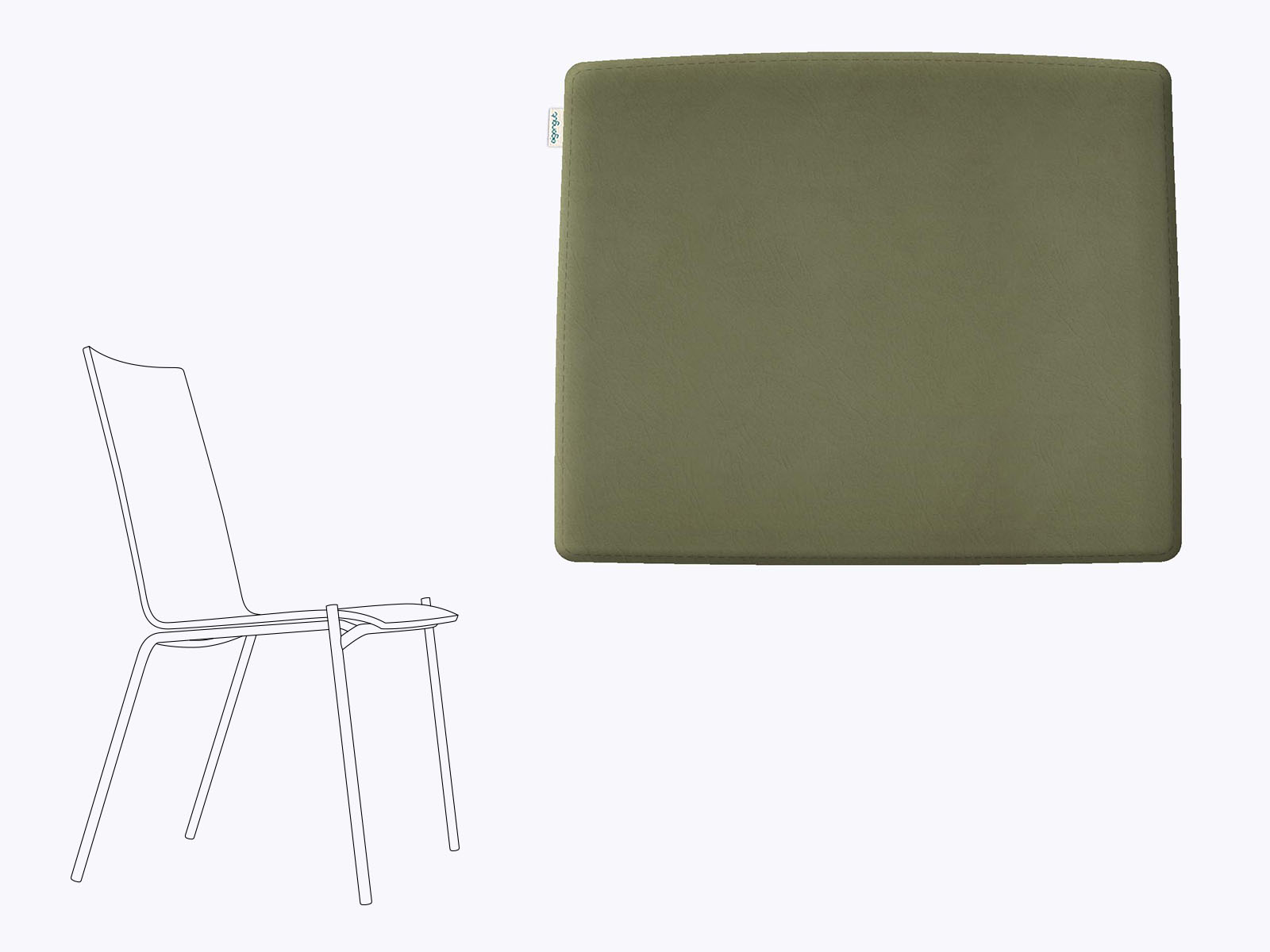 Sitzkissen aus Filz und Leder passend für Thonet S166/S168 Farbe schilf
