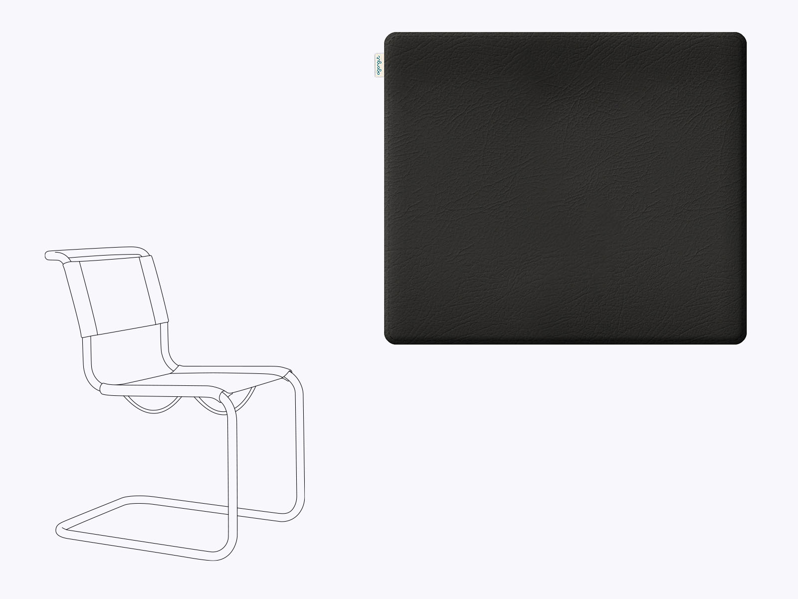 Sitzkissen aus Filz und Leder passend für Thonet S33 Freischwinger in graphit