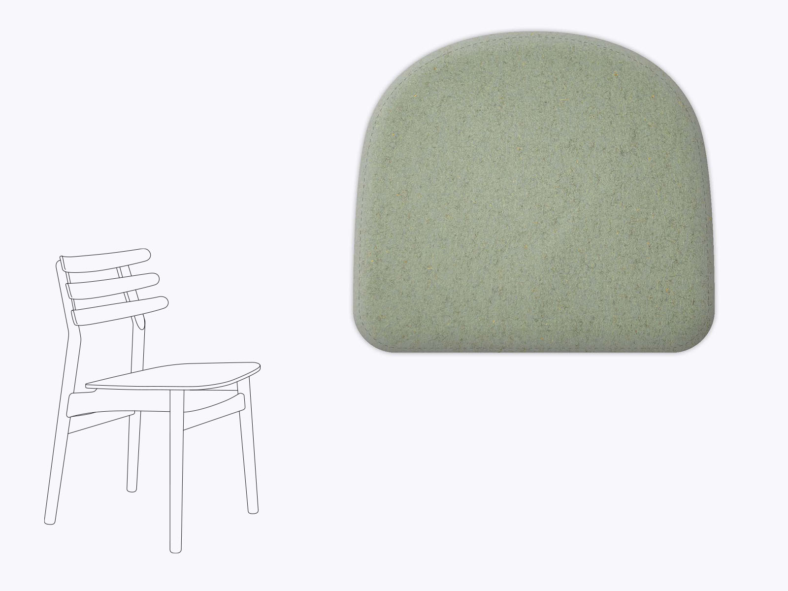 Sitzkissen aus Filz J48 FDB Møbler