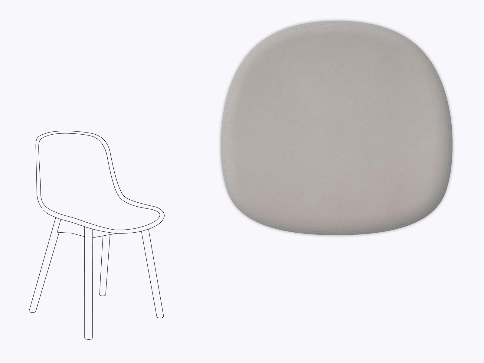 Sitzkissen aus Filz und recyceltem Leder für HAY Neu 13 Chair