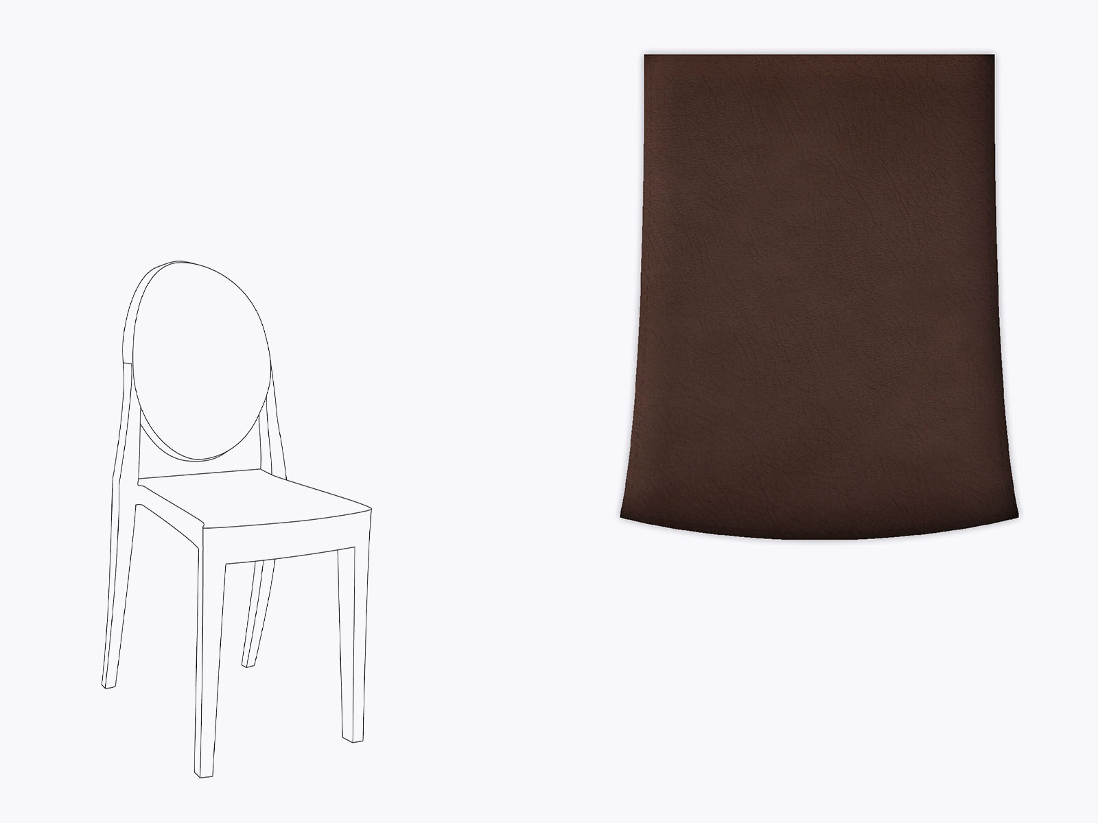 Sitzkissen aus Filz und recyceltem Leder für Victoria Ghost Chair
