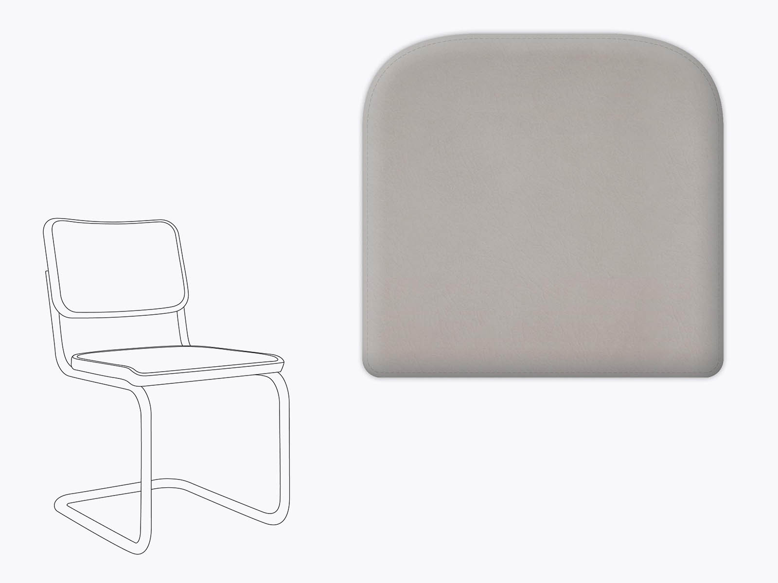 Sitzkissen Thonet S32 / S64 aus Filz und recyceltem Leder