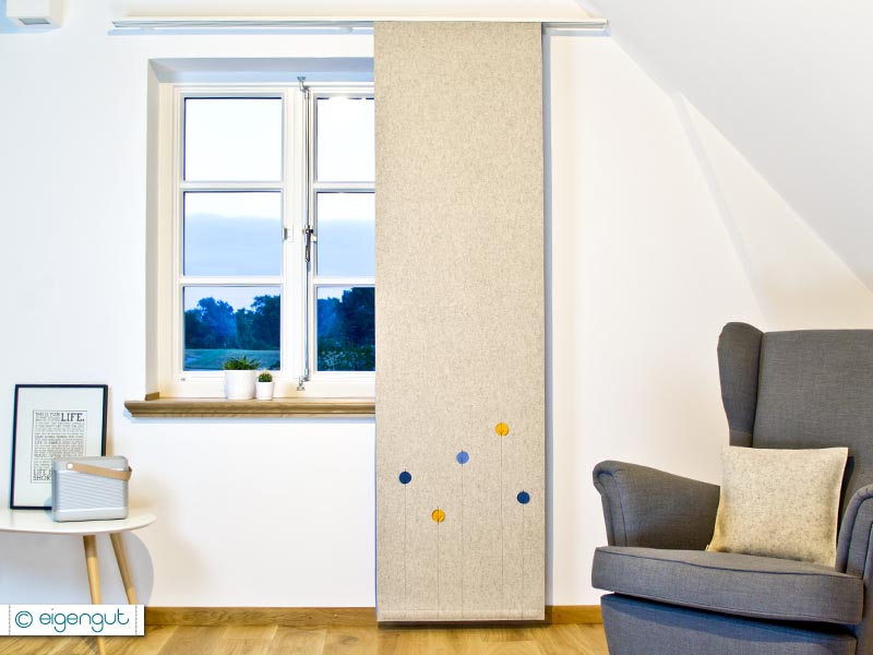 Vorhang Aus Filz Mit Dotsblumen
