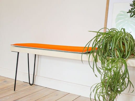 Bankauflage-aus-Filz-Wolle-orange-grau-auf-Mass