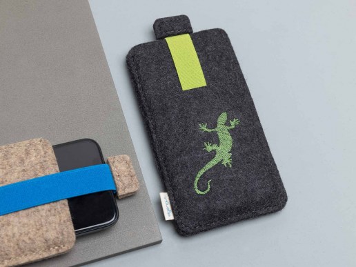 Handytasche-aus-Filz-nach-Mass-Gecko