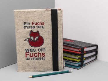 Notizbuch-mit-Filz-Einband-bestickt-Spruch-Fuchs