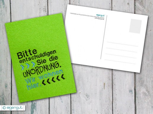 Postkarte-mit-Spruch-lustig-bitte-entschuldigen-Sie-die-Unordnung-02
