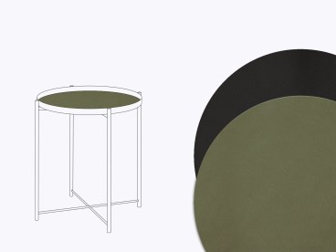 Recyceltes-Leder-Zuschnitt-Auflage-passed-fuer-Ikea-Beistelltisch-GLADOM