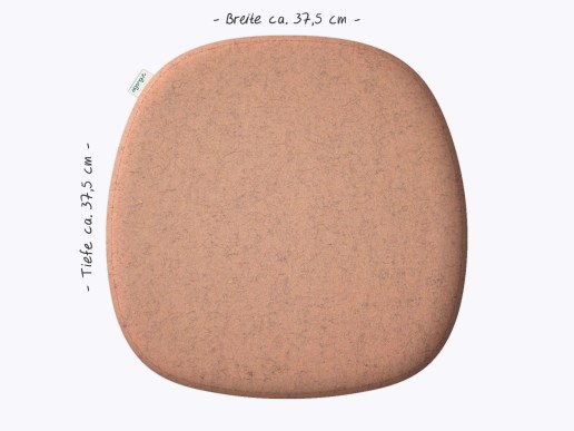 Sitzkissen aus Filz und Leder in der farbe taupe, Stuhlzeichnung vom HAY Revolt