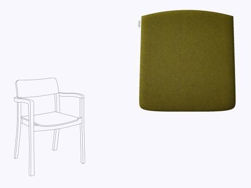 Sitzkissen aus Filz in der farbe moos, Stuhlzeichnung vom HAY Pastis Armchair