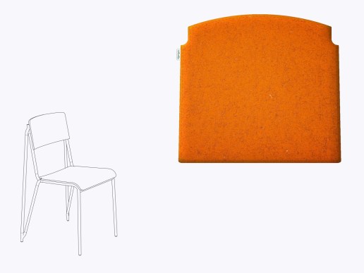 Sitzkissen aus Filz in der Farbe kürbis mit Stuhlzeichnung von HAY Petit Standard