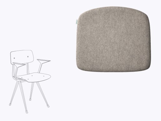 Sitzkissen aus Filz in der Farbe grau, Stuhlzeichnung vom HAY Result Armchair