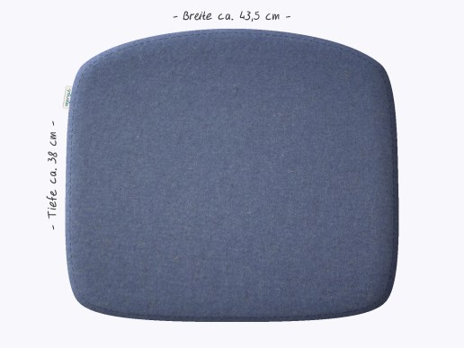 Sitzkissen aus Filz in der Farbe himmel, Stuhlzeichnung vom HAY Elementaire Chair