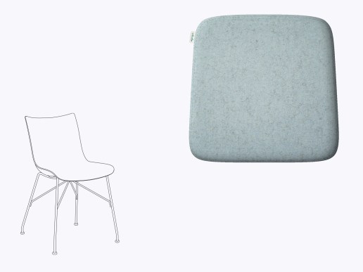 Sitzkissen aus Filz passend für Kartell Smart Wood - P/Wood Stuhl Farbe himmel
