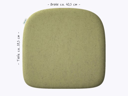 Sitzkissen aus Filz und Leder in der farbe taupe, Stuhlzeichnung vom HAY Revolt