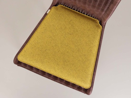 Sitzkissen aus Filz passend für Tecta Kragstuhl Farbe beige