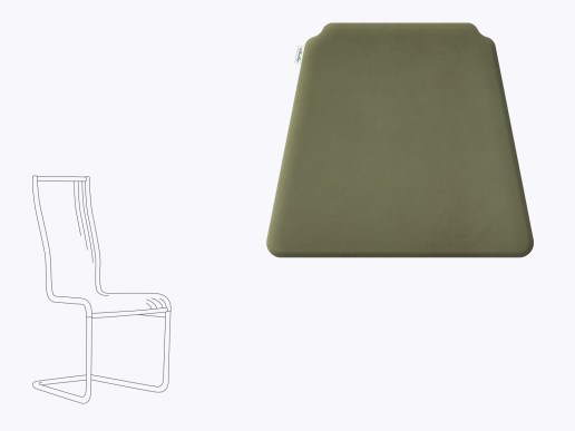 Sitzkissen aus Filz und Leder passend für Tecta Kragstuhl Farbe taupe