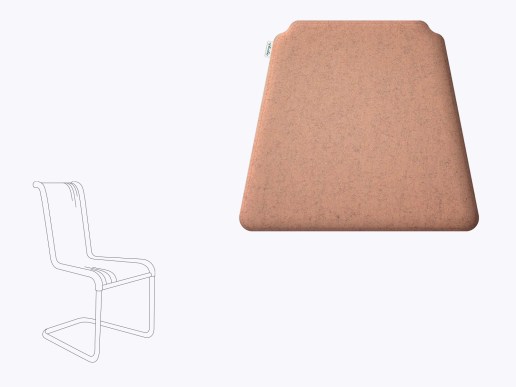 Sitzkissen aus Filz und Leder in der farbe taupe, Stuhlzeichnung vom HAY Revolt