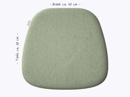 Sitzkissen aus Filz und Leder in der farbe taupe, Stuhlzeichnung vom HAY Revolt