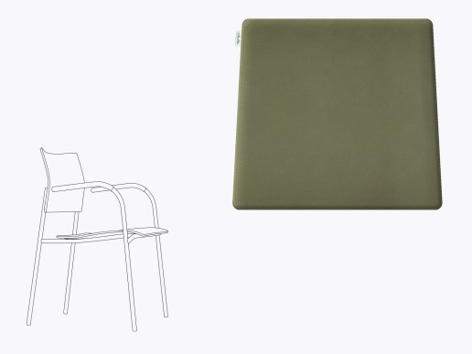 Sitzkissen aus Filz und Leder passend für Thonet S360/S361 Farbe schilf