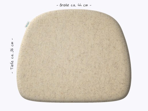Sitzkissen aus Filz in der Farbe himmel, Stuhlzeichnung vom HAY Elementaire Chair