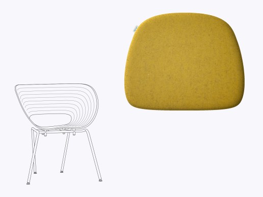 Sitzkissen aus Filz in der Farbe himmel, Stuhlzeichnung vom Vitra Tom Vac