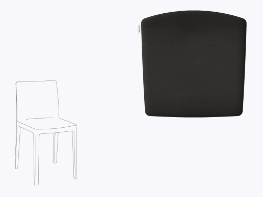 Sitzkissen aus Filz und recyceltem Leder in der Farbe graphit, Stuhlzeichnung vom HAY Elementaire Chair
