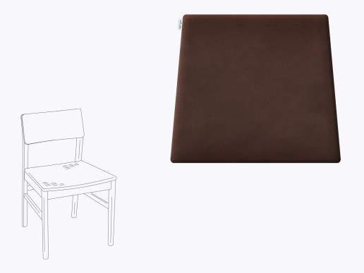 Sitzkissen aus Filz und Leder in der farbe taupe, Stuhlzeichnung vom HAY Revolt