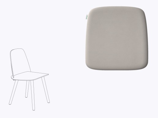 Sitzkissen aus Filz und Leder in der farbe taupe, Stuhlzeichnung vom Muuto Nerd Chair