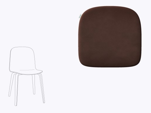 Sitzkissen aus Filz und Leder in der farbe taupe, Stuhlzeichnung vom Muuto Visu Chair