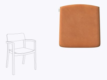 Sitzkissen aus Filz und Leder in der farbe camel, Stuhlzeichnung vom HAY Pastis Armchair