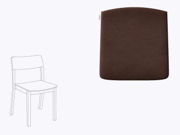 Sitzkissen aus Filz und Leder in der farbe kastanie, Stuhlzeichnung vom HAY Pastis